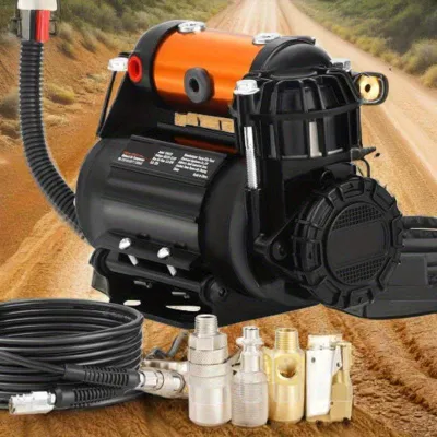Produktbild von Tragbarer Luftkompressor – Reifenpumpe – 12V – Kompakt – 150 PSI – Edelstahl