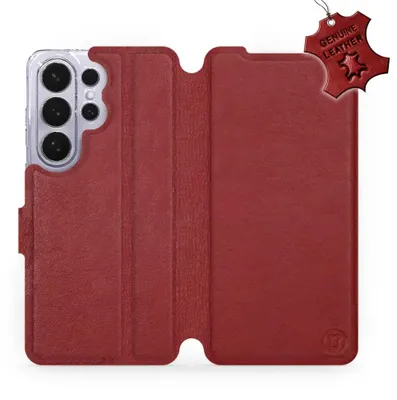Produktbild von Echtleder Handyhülle für Galaxy S26 Ultra, Mobiwear Leather, Dunkelrot