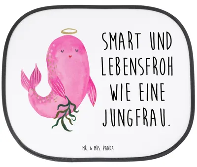 Produktbild von Mr. & Mrs. Panda Sonnenschutz Auto Sternzeichen Jungfrau - Weiß - Geschenk, Sonnenblende, autofenster, kfz, Meerjungfrau, Autoscheiben, Geburtstag August, Fürs, Jungfer