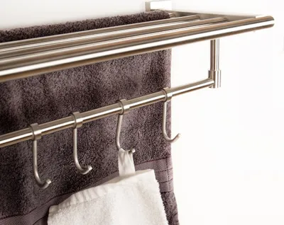 Produktbild von Handtuchhalter 5 Haken Handtuchablage Melbourne 5 Handtuchstangen Edelstahl matt gebürstet