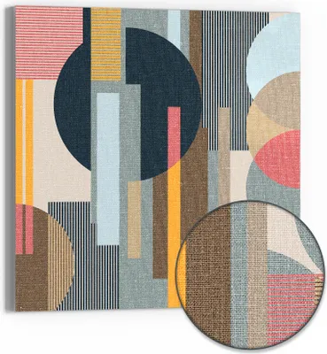 Produktbild von DEQORI Hybrid Leinwand Bild 50x50 cm 'Harmonie in Formen' Wandbild Glas flach modern