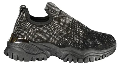 Produktbild von Eleganter Damensportschuh Schwarz mit Strass und Kontrastdetails