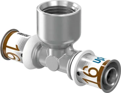 Immagine prodotto di UPONOR S-Press PLUS, raccordo a T con filettatura interna, 16-Rp1/2"FT-16, 1 pz.