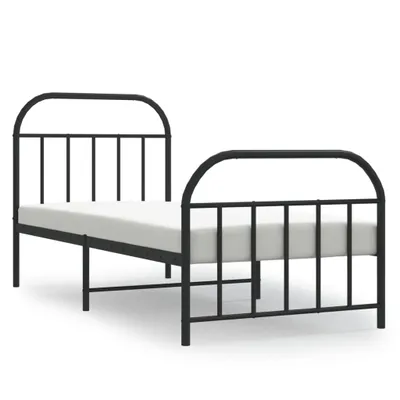 Immagine prodotto di vidaXL Struttura letto con testiera e pediera in metallo nero 90x190 cm