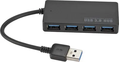 Produktbild von CHPN – Hub – USB – 4 Anschlüsse – USB 3.0 – Aluminium-USB-Hub – Laptop-Anschluss – 4 Anschlüsse – zusätzlicher USB-Anschluss – Schwarz