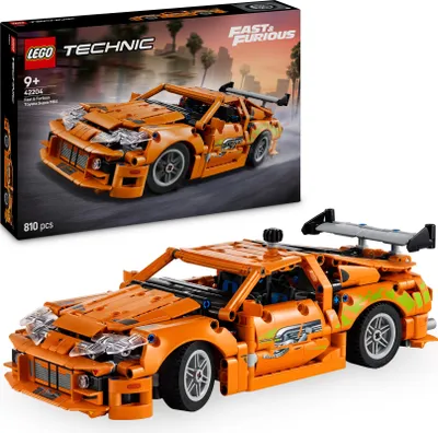 Produktbild von LEGO Fast and Furious Toyota Supra MK4 Modellauto, 810 Teile, mit 6-Zylinder-Motor und aufklappbaren Türen, 8 cm hoch, 30 cm lang, 13 cm breit, ab 9 Jahren, Set 42204, LEGO Builder App