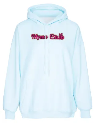 Produktbild von Damen Strickhoodie blau Größe M mit lässiger Passform und Kängurutasche