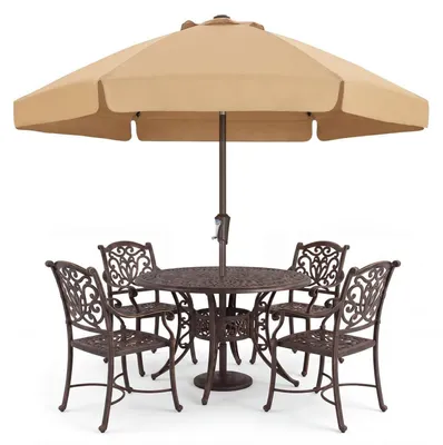 Obrázok produktu pre Slnečník s ručnou kľukou, farba khaki, priemer 230 cm, ochrana UV50+