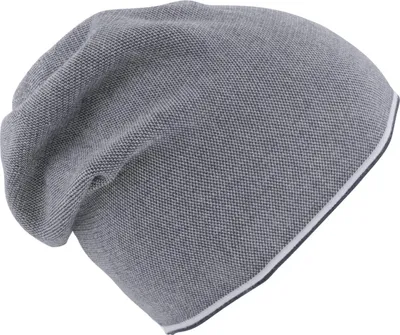 Fiebig leichte Strick-Beanie zweifarbig meliert in grau