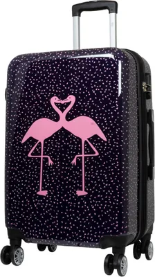 Produktbild von Hartschalen Reise Koffer Trolley mit Dehnfalte Motiv Kissing Flamingos - Gr. L
