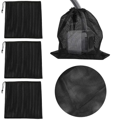 Produktbild von 4er Set Pumpenbeutel, Teich- und Aquariumfilterbeutel, Netzbeutel, Pumpen-Netzbeutel, schwarzer Filterbeutel, passend für Aquarium, Garten und Teich