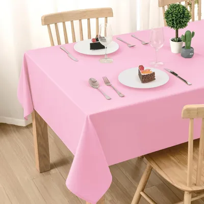 Produktbild von Tischdecke 90x90cm Rosa Fleckschutz Abwaschbar Kratzfest Polyester Quadratisch 1 Stück