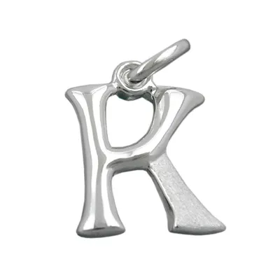 Produktbild von Anhänger 15x11mm Buchstabe K teilmattiert glänzend Silber 925 silber 15x11mm