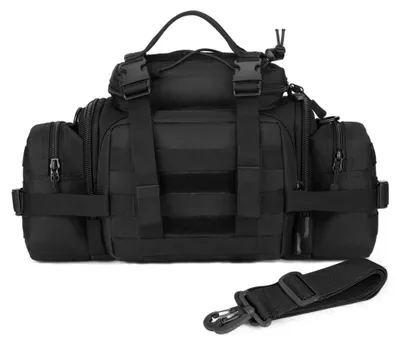 Taktische Heuptas, wasserabweisend, 40x25x18 cm, Nylon, schwarz