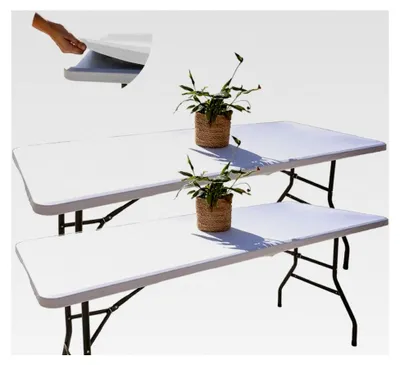 Produktbild von 2 Abwaschbare Tischdecken 182x76, Weiß, Rechteckig, Wasserabweisend und Elastisch, Tischdecke mit Gummizug, Für Camping und Esszimmer, Tischdecke für Hochzeit und Terrasse
