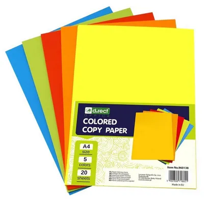 Immagine prodotto di D.RECT carta copiativa colorata A4 miscela di 5 colori con 20 fogli ciascuno