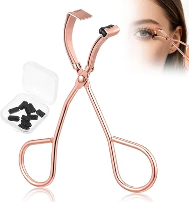 Imagen del producto de Pinza mini para pestañas con 10 almohadillas de silicona, para ángulos internos y externos, que permite una aplicación precisa y un modelado perfecto de las pestañas