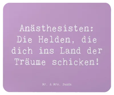 Produktbild von Mr. & Mrs. Panda Mouse Pad Spruch Anästhesist Held - Lavendeltraum - Geschenk, Schmerzbehandlung, laptop mousepad, mausteppich, Narkose, Anästhesisten, Beruf, Mauspad, pc