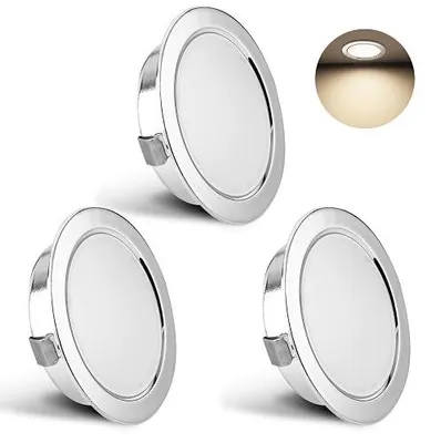 Zdjęcie produktu dla Reflektor LED wpuszczany 230V 3W ciepły biały do sufitu IP44 zestaw 3 szt.
