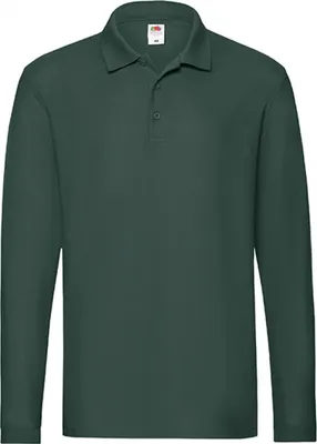 Image de Fruit of the Loom 63-310-0 | Herren Premium Long Sleeve Poloshirt - Farbe : Vert forêt - Größe : XL