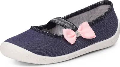 Produktbild von Ladeheid Kinder Mädchen Hausschuhe LARW008 (Jeans Bogen, 26 EU)