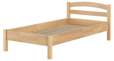 Produktbild von Überlanges Massivholzbett Buche natur 90x220 Holzbett Zubehör wählbar V-60.73-09-220Rollrost inkl.