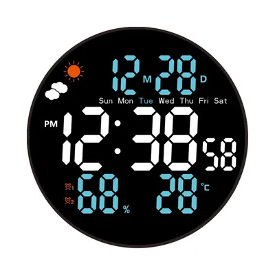 Produktbild von Digitale Klassenzimmeruhr mit großem 10-Zoll LED-Display – Inklusive Datumsanzeige, Countdown-Timer, Fernbedienung und Temperaturanzeige für Lehrkräfte