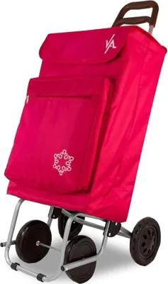 Produktbild von Einkaufswagen mit 4 Rädern - Einfach zu manövrieren - Tiefkühlprodukte - 22x40x106 cm - 15 kg - 48 L - Rot