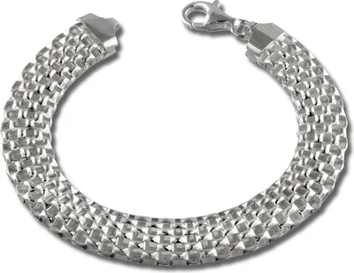 Image de SilberDream Bracelet femme tressée 925 argent poli 19cm argent SDA2019J