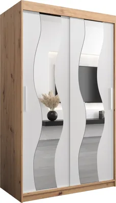 Produktbild von Kleiderschrank, Schiebetürenschrank Schlafzimmer, Schrank mit Spiegel SEWILLA 120 cm
