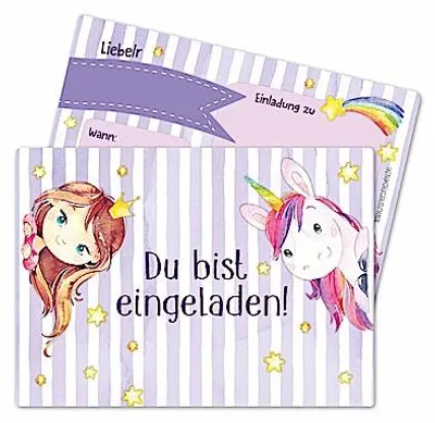 Produktbild von Einladungskarten - Fee und Einhorn