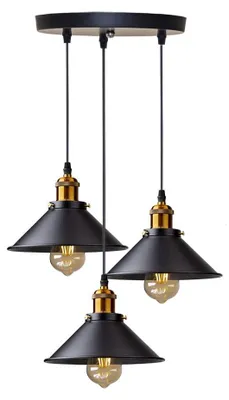 Obrázok produktu pre 3 lampy: závesné svietidlo, retro štýl, priemyselné vyhotovenie, stropné svietidlo, dizajn, žiarovka typu Edison