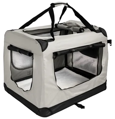 Produktbild von Faltbare Hundebox Transporttasche Transportbox Auto Katze Hunde Kaninchen Beige Cream Große Kleine Box Bag Klein Tasche Transport 7 Größen S - XXXXL Petigi, Größe:L (70 x 52 x 51 cm)