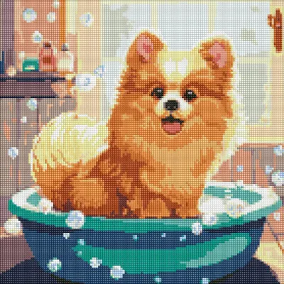 Obrázek produktu pro Diamantová mozaika - Little fluffy 40x40cm
