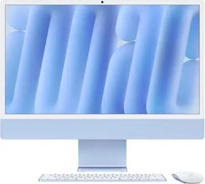 Obrázek produktu pro iMac 24 palců, displej Retina 4,5K, procesor Apple M4 10 jader, 16 GB RAM, 512 GB SSD, modrý