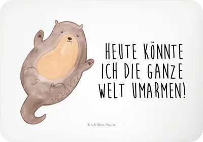 Produktbild von Mr. & Mrs. Panda magnet Otter Umarmen - Weiß - Geschenk, haftmagnet, Seeotter See, glücklich, Dekomagnet, gut Gelaunt, Notizhalter, whiteboardmagnet, Kühlschrankmagnet
