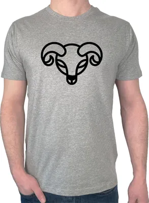 Produktbild von Huuraa Herren T-Shirt Widder Sternzeichen Symbol 3XL Sport Grey Bio Baumwolle Fairtrade Herrenshirt Geschenkidee