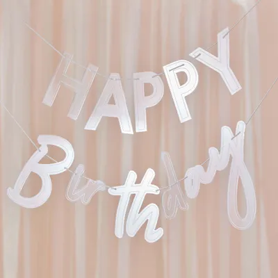 Produktbild von Transparente Happy Birthday Girlande 3m