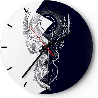 Produktbild von Wanduhr - Rund - Glasuhr - Abstraktion modern - 30x30cm - Schleichendes Uhrwerk - Lautlos - zum Aufhängen bereit - Dekoration Modern - Wanddekoration aus Glas - C3AR30x30-4059