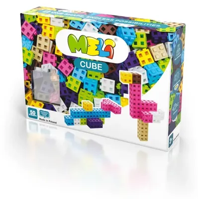 Productafbeelding van Meli Cube constructieset, roze, 50 elementen - set voor kinderen vanaf 3 jaar