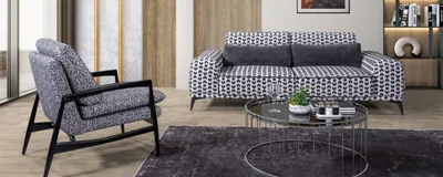 Produktbild von Graues Wohnzimmer Textilsofa 3-Sitzer Couchen Luxus Lounge Sessel 2tlg