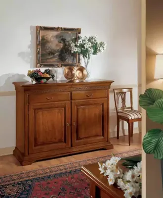 Produktbild von Italienische Stil Möbel Sideboard Braun Luxus Kommode Holz Wohnzimmer