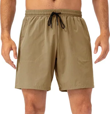 Image de ASKSA Hommes Short de sport Eté Séchage rapide Jogging Pantalon court avec poches et cordon de serrage, Vert clair, S