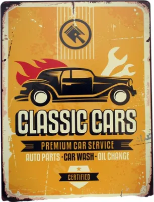 Produktbild von Shabby Blechschild Nostalgie Autos