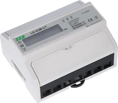 Obrázok produktu pre Merač spotreby energie trojfázového prúdu LE-03M-CT 3×400 V+N trojfázový striedavý prúd F&F