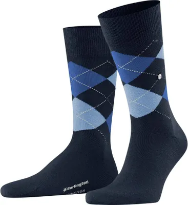 Produktbild von Burlington Herren Socken EDINBURGH - Rautenmuster, Argyle, Clip, One Size, 40-46 Dunkelblau/Blau 40-46