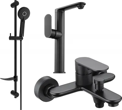 Produktbild von Mexen Milo DF40 Badewannenset, Schwarz - 713153DF40-70