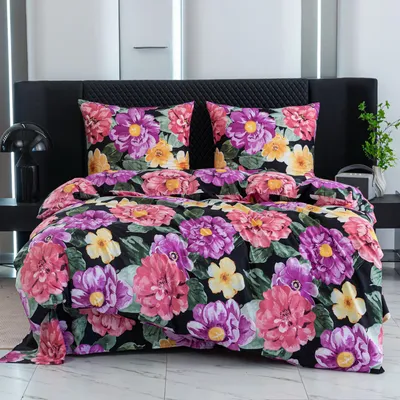 Produktbild von Bettwäsche - 220x200 cm - Bettbezug und Kissenbezügen Set - Blütenparadies - Mikrofaser Baumwolle - 2 Kissenbezüge 70x80 cm
