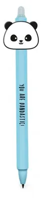 Image de stylo à bille Panda effaçable 14 cm bleu clair/noir