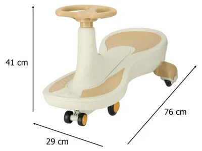 Obrázok produktu pre Gravitačné autíčko 76 cm s LED svietiacimi kolesami a hudbou, detské, béžové, max 100 kg